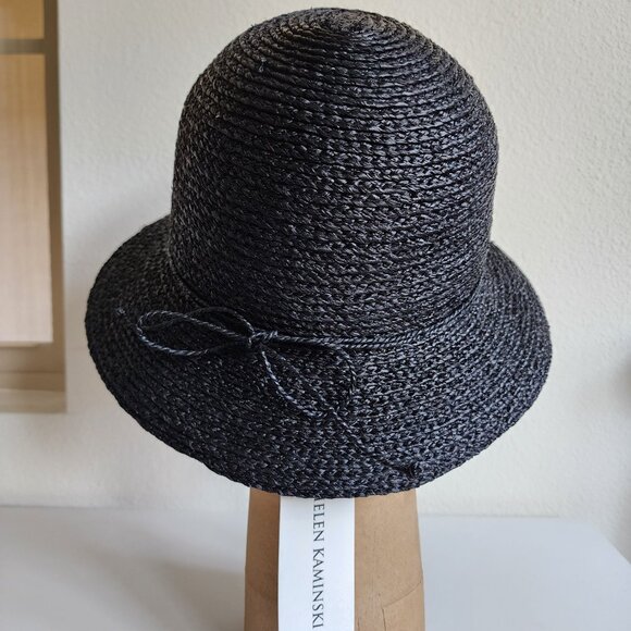 NWT Helen Kaminski Valence 6 Raffia Hat - Charcoal 🖤 - Picture 5 of 15